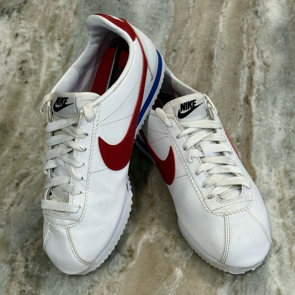 Women’s NIKE Cortez Classic leather red white & blue sneakers- Size 6 - Picture 10 of 11